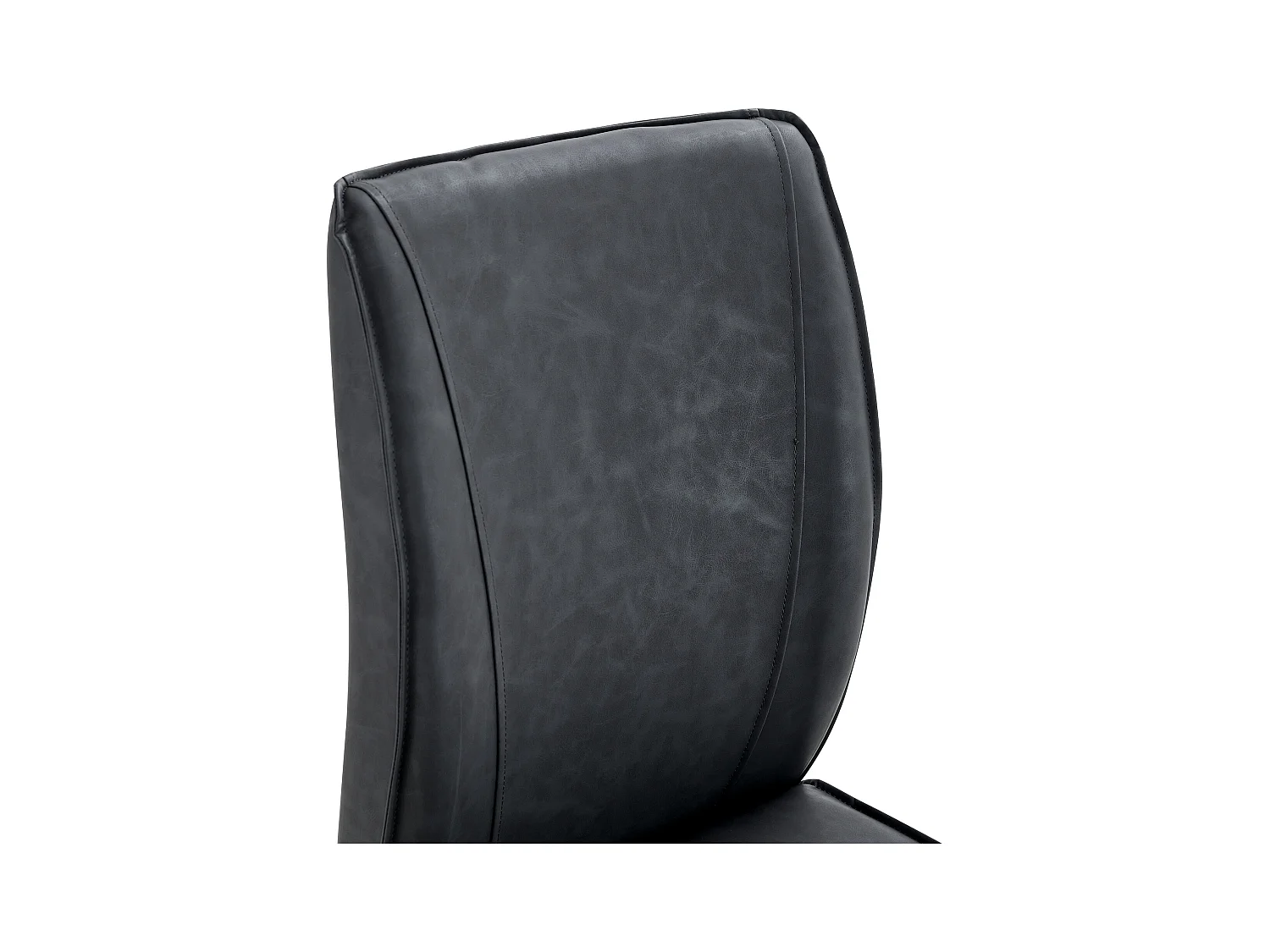 Lot de 2 chaises en PU gris avec dossier et pieds en métal argenté - pour salon et salle à manger