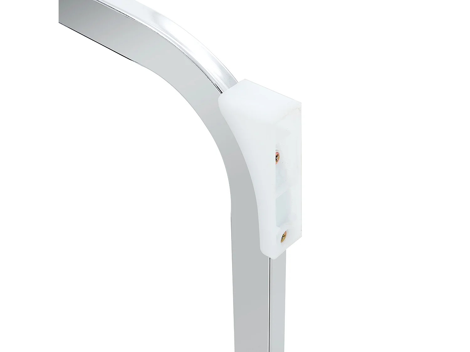 Set van 2 stoelen in grijs PU met rugleuning en zilverkleurige metalen poten - voor woonkamer en eetkamer