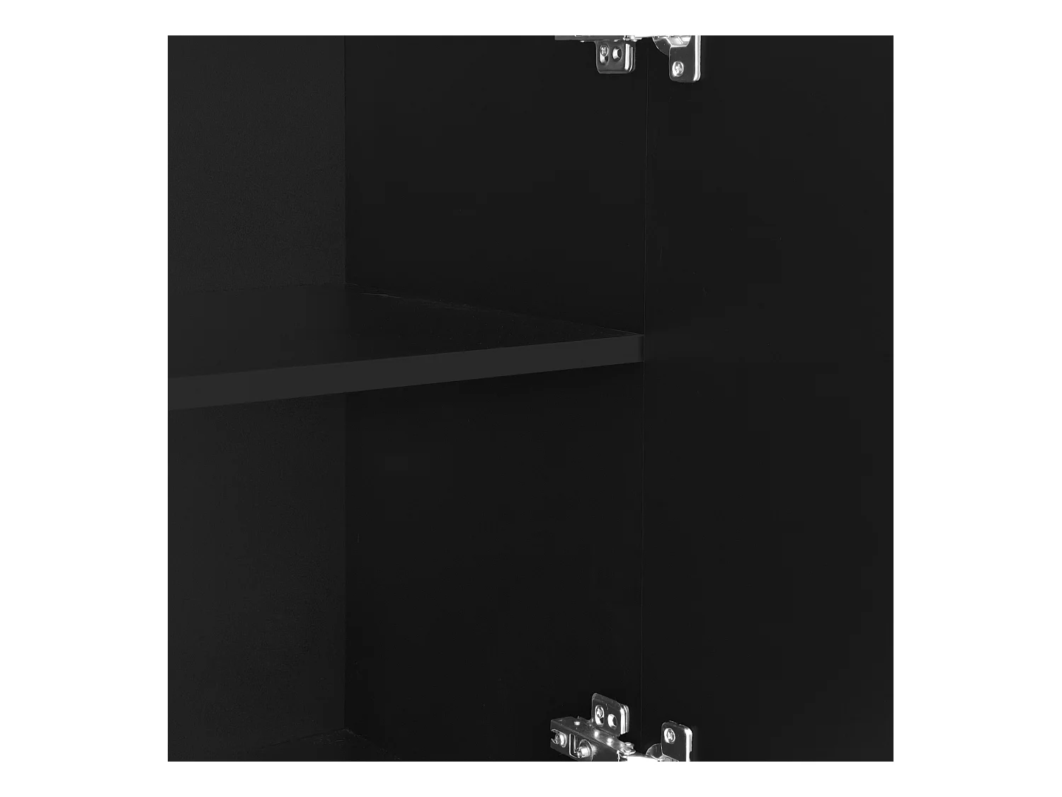 Buffet noir avec 4 portes texturées et pieds cylindriques - pour salon et salle à manger