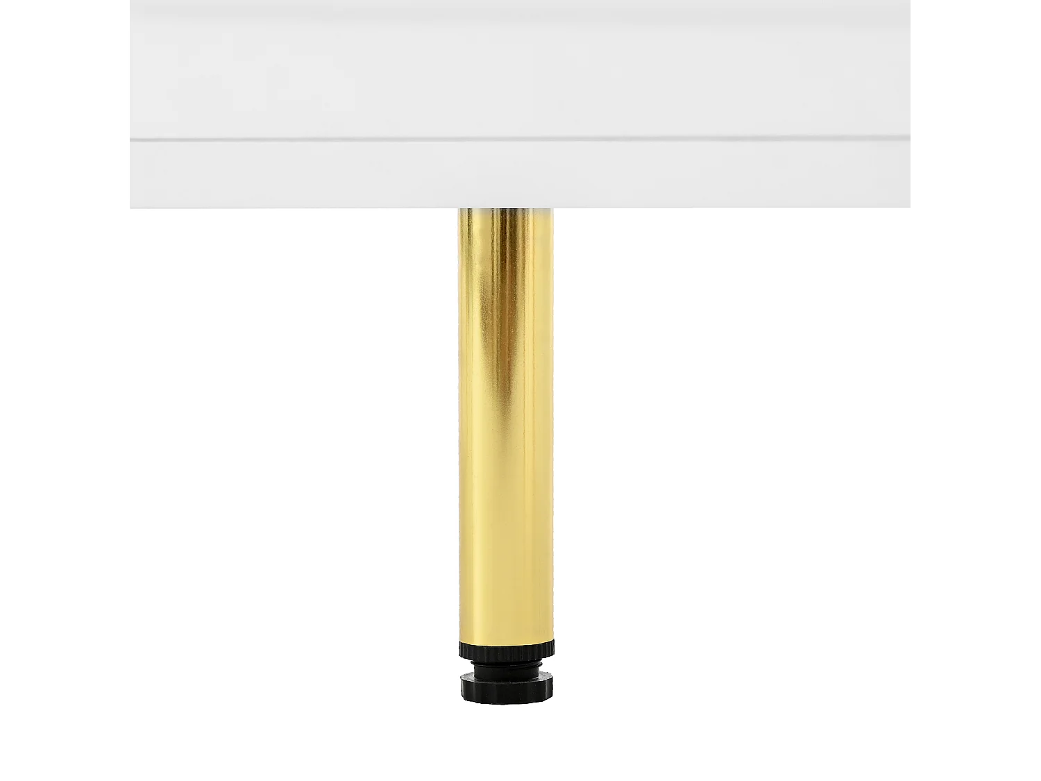 Buffet blanc avec 4 portes et 4 tiroirs de rangement, poignées et pieds dorés