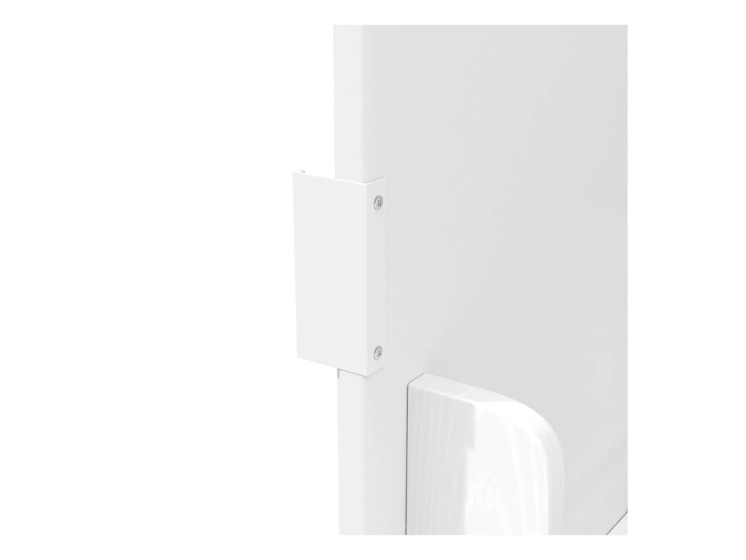 Îlot central mobile avec plateau en bois, 3 portes texturées et étagère à épices - blanc