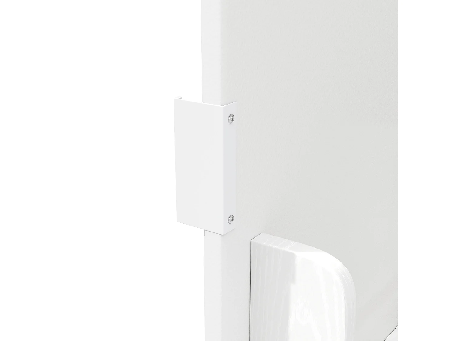 Îlot central mobile avec plateau en bois, 3 portes texturées et étagère à épices - blanc