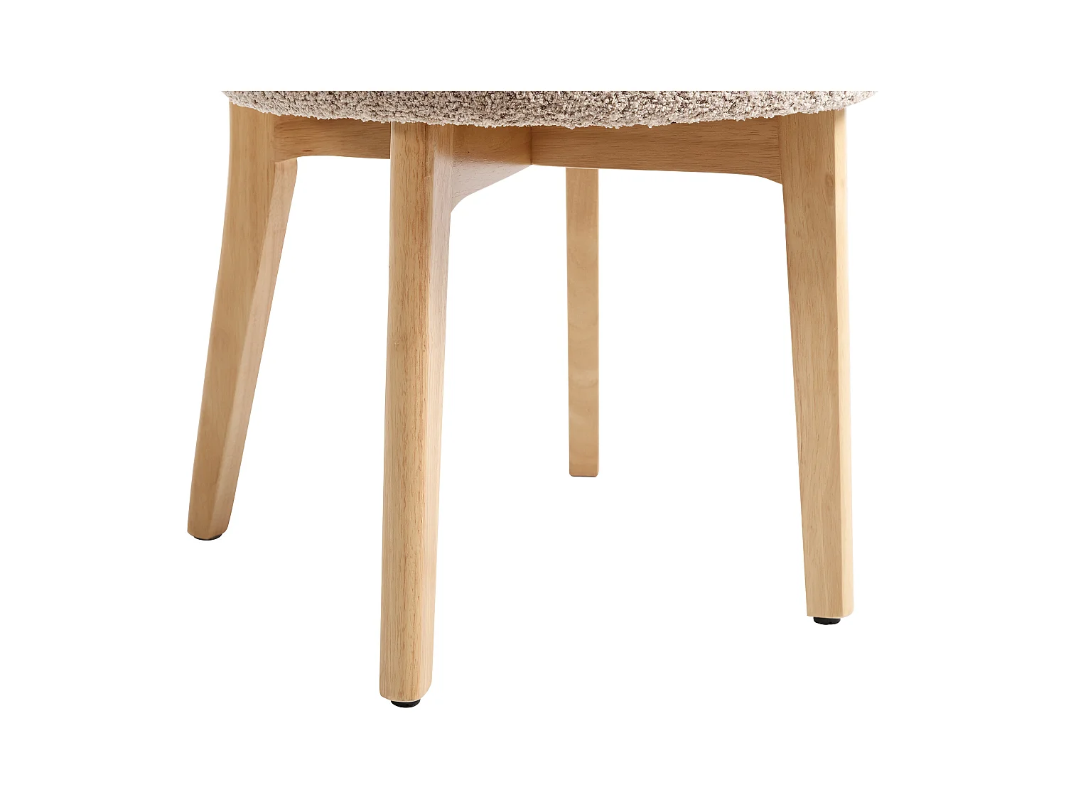 Sæt med 6 stole i bouclestof og gummitræ - Taupe - TORIEL