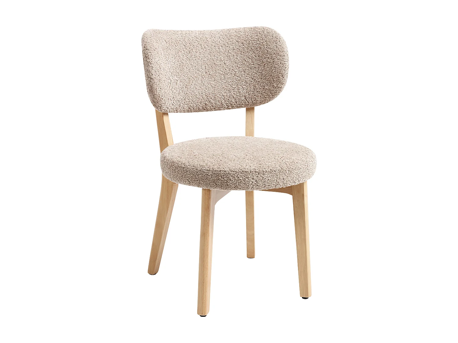 Sett med 6 stoler i boucle-stoff og gummitre - Taupe - TORIEL