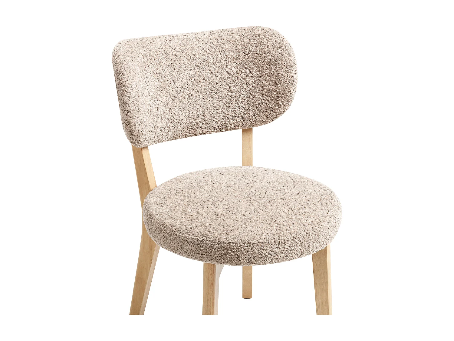 Sett med 6 stoler i boucle-stoff og gummitre - Taupe - TORIEL