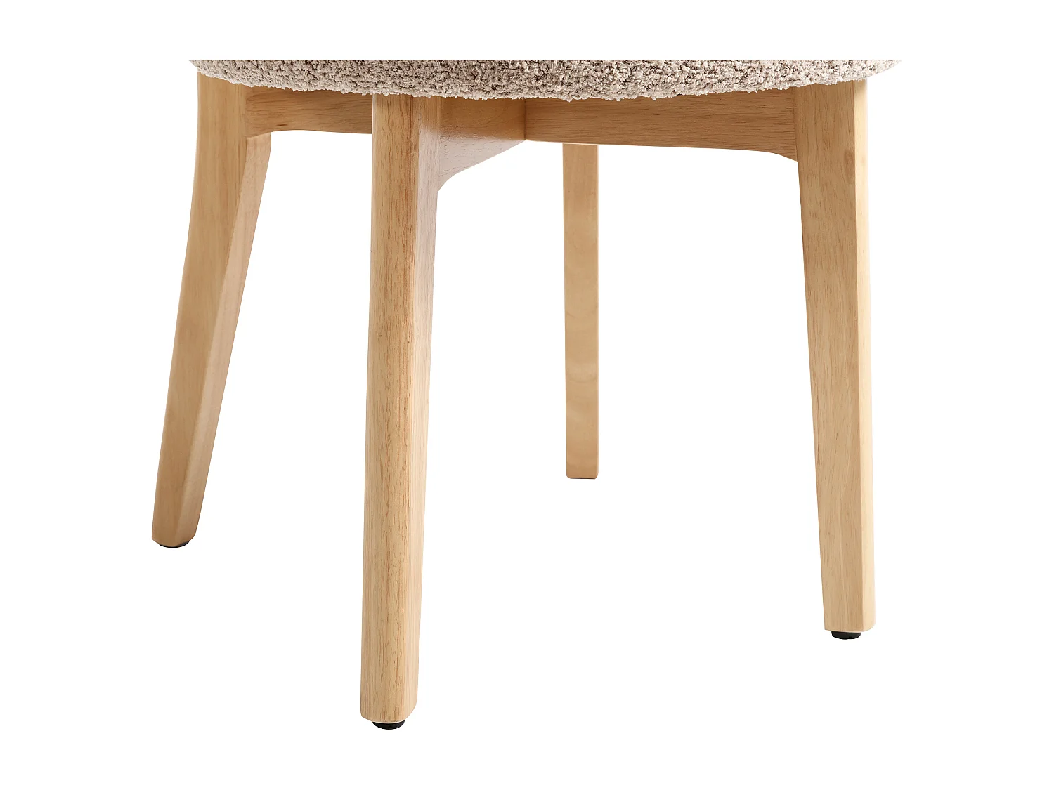 Sett med 6 stoler i boucle-stoff og gummitre - Taupe - TORIEL