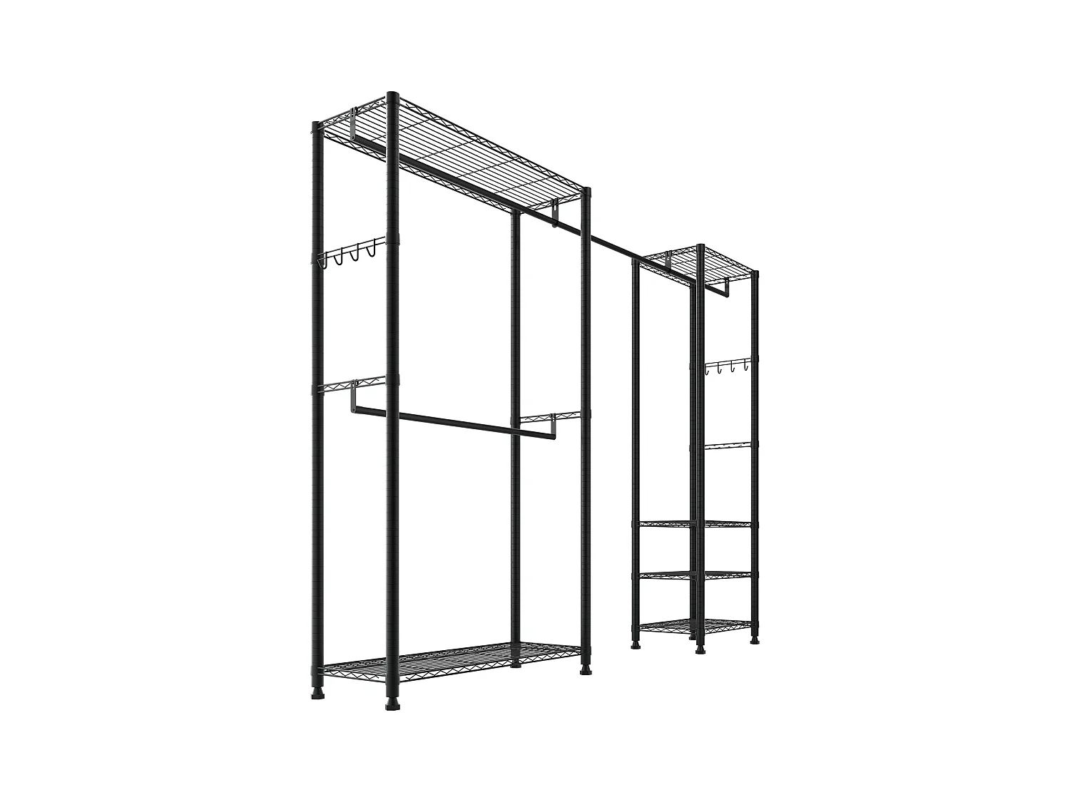 Portant à Vêtements Autoportant SucceBuy, Portemanteau avec Cadre en Acier, Penderie à Vêtements avec Capacité de Charge de 363 kg, avec Tringles