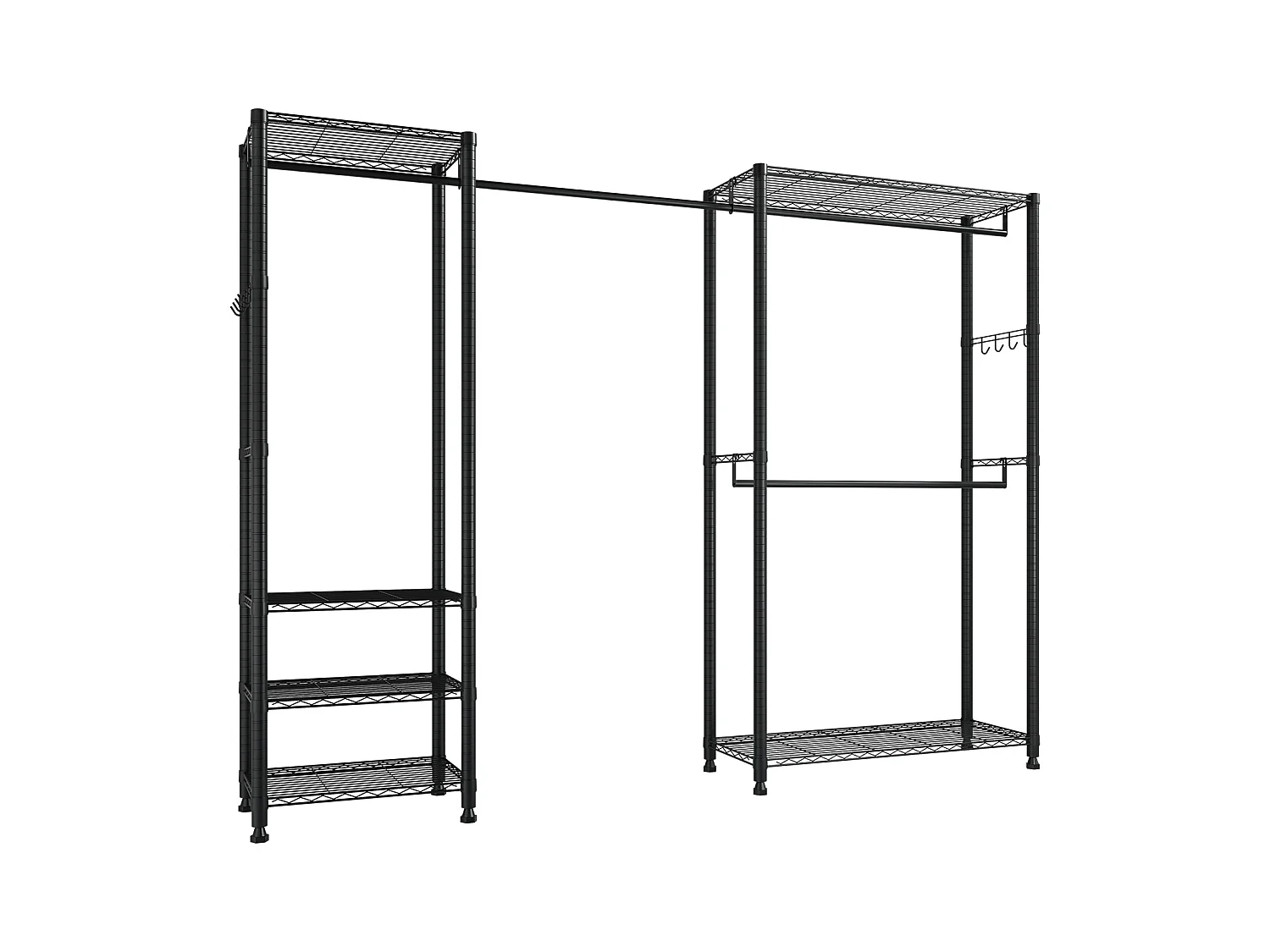 Portant à Vêtements Autoportant SucceBuy, Portemanteau avec Cadre en Acier, Penderie à Vêtements avec Capacité de Charge de 363 kg, avec Tringles