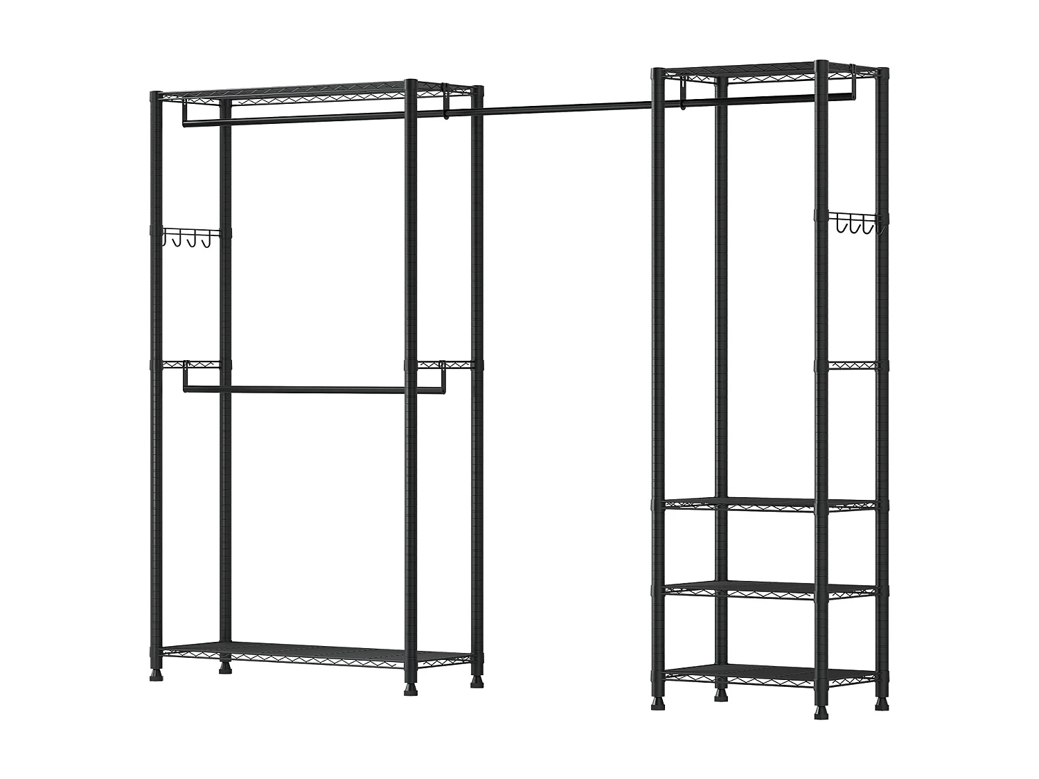 Portant à Vêtements Autoportant SucceBuy, Portemanteau avec Cadre en Acier, Penderie à Vêtements avec Capacité de Charge de 363 kg, avec Tringles