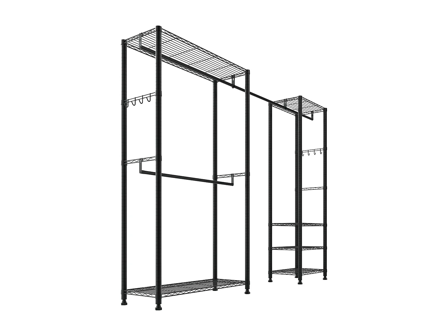 Portant à Vêtements Autoportant SucceBuy, Portemanteau avec Cadre en Acier, Penderie à Vêtements avec Capacité de Charge de 363 kg, avec Tringles