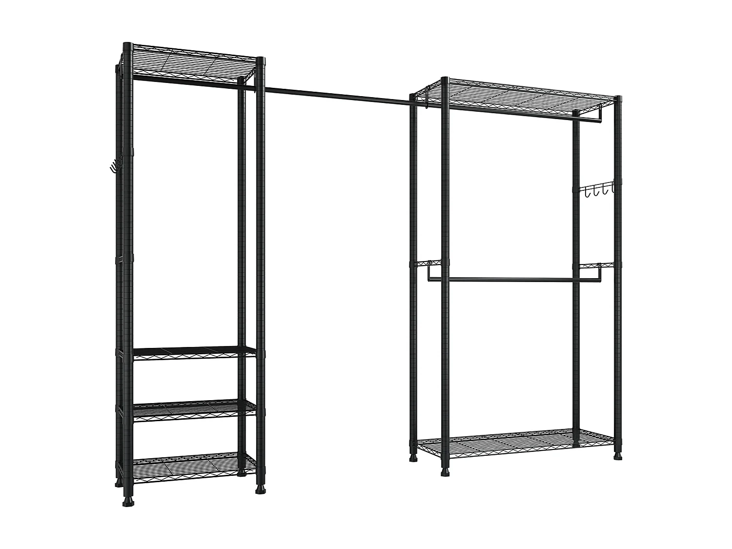 Portant à Vêtements Autoportant SucceBuy, Portemanteau avec Cadre en Acier, Penderie à Vêtements avec Capacité de Charge de 363 kg, avec Tringles