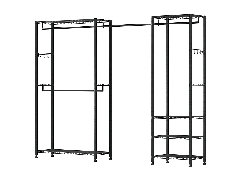 Portant à Vêtements Autoportant SucceBuy, Portemanteau avec Cadre en Acier, Penderie à Vêtements avec Capacité de Charge de 363 kg, avec Tringles