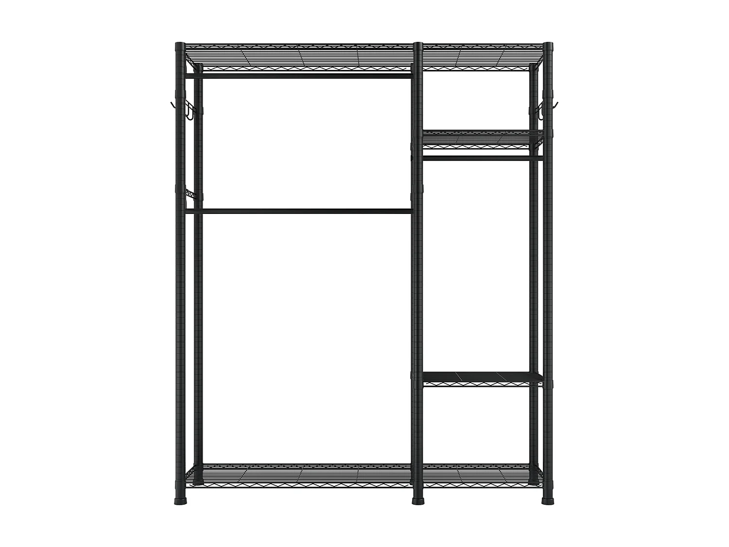 Portant à Vêtements SucceBuy avec 6 Étagères Réglables, Portemanteau avec Cadre en Acier, Penderie à Vêtements Capacité de Charge 363 kg, avec 3 Tringles