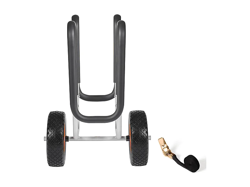 Chariot de Kayak SucceBuy, Capacité de Charge 68 kg, Chariot de Transport Paddle Pliable Compact, avec Pneus en Caoutchouc Plein 25,4 cm, Pied de Support