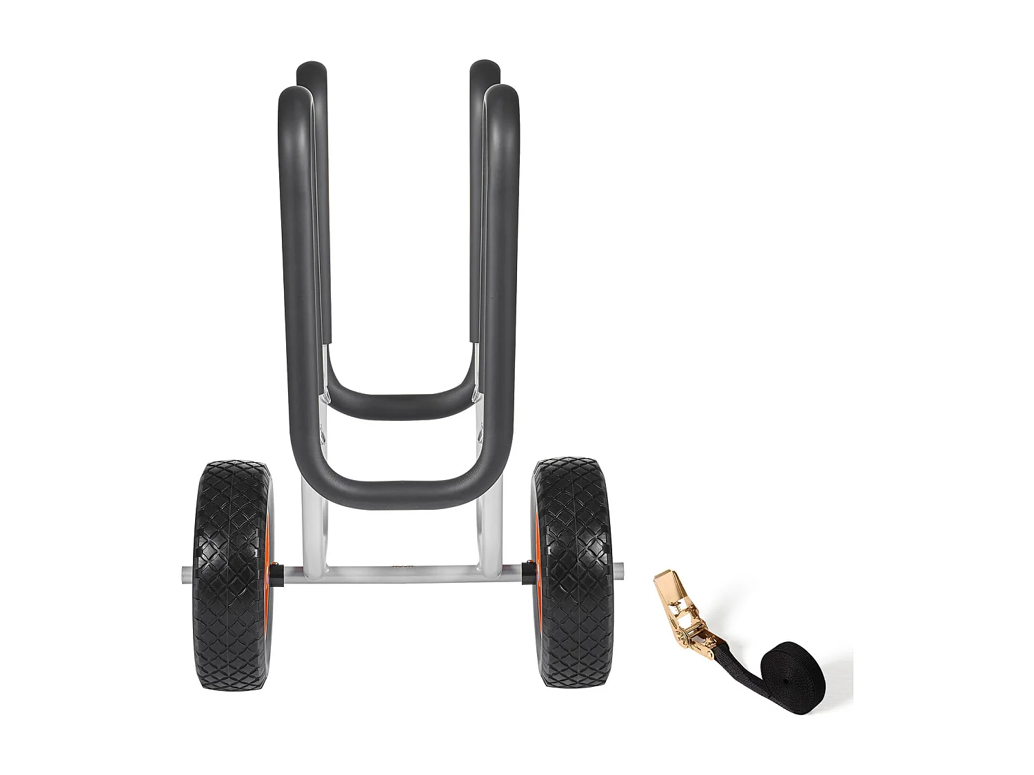 Chariot de Kayak SucceBuy, Capacité de Charge 68 kg, Chariot de Transport Paddle Pliable Compact, avec Pneus en Caoutchouc Plein 25,4 cm, Pied de Support