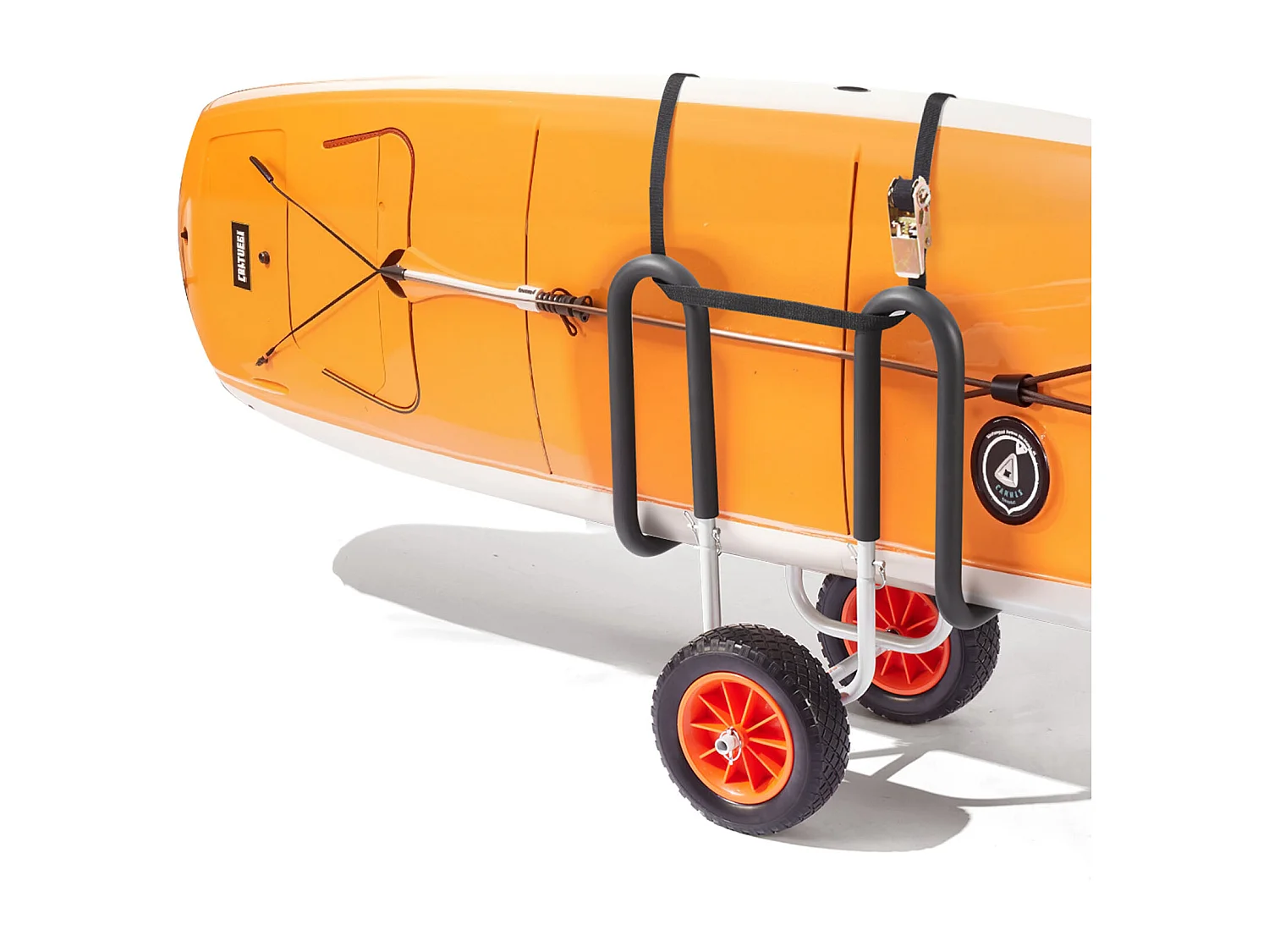 Chariot de Kayak SucceBuy, Capacité de Charge 68 kg, Chariot de Transport Paddle Pliable Compact, avec Pneus en Caoutchouc Plein 25,4 cm, Pied de Support