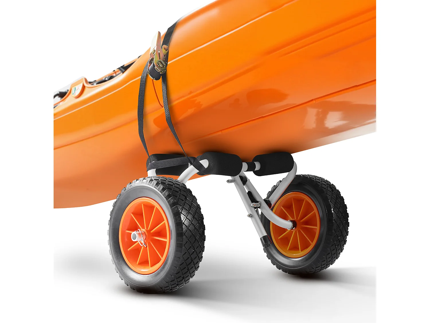 Kayakkar SucceBuy, Laadvermogen 90 kg, Paddle Transportkar Inklapbaar Compact, met Volle Rubber Banden 25,4 cm, Steunpoot