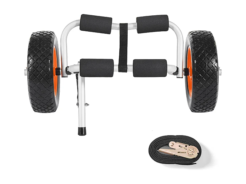 Kayakkar SucceBuy, Laadvermogen 90 kg, Paddle Transportkar Inklapbaar Compact, met Volle Rubber Banden 25,4 cm, Steunpoot