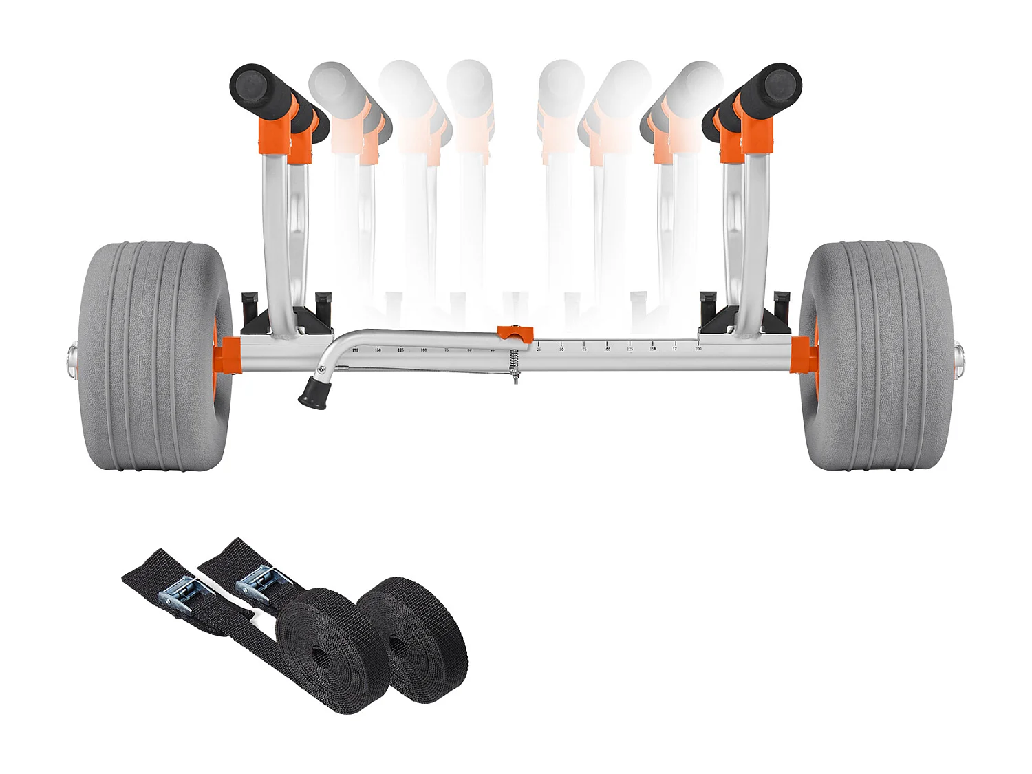 Chariot de Kayak SucceBuy, Capacité de Charge 158 kg, Chariot de Transport Paddle Pliable Compact, avec Pneus Gonflables en Polyuréthane 30,5 cm