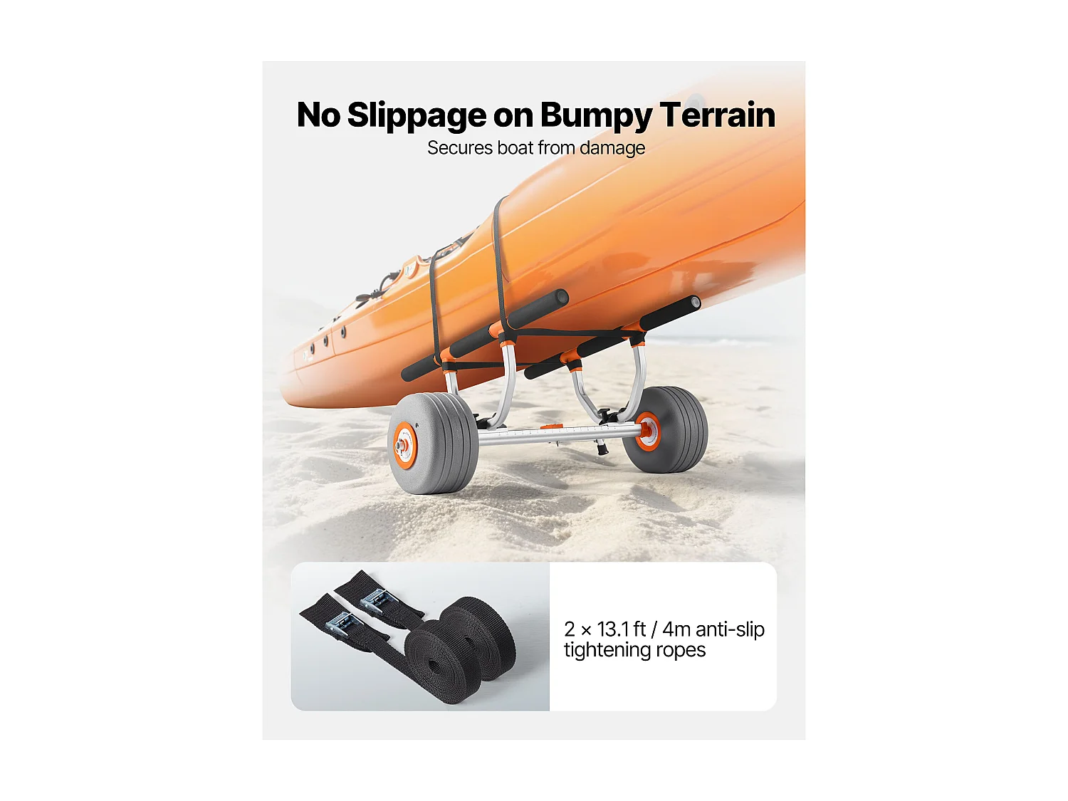 Chariot de Kayak SucceBuy, Capacité de Charge 158 kg, Chariot de Transport Paddle Pliable Compact, avec Pneus Gonflables en Polyuréthane 30,5 cm