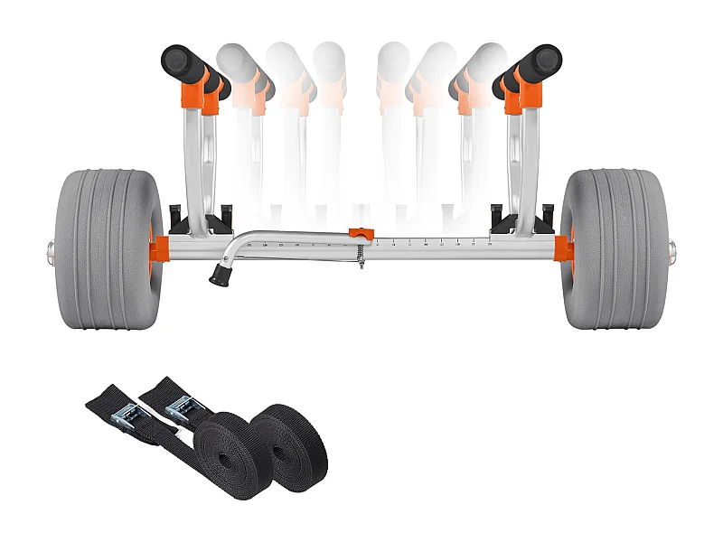 Chariot de Kayak SucceBuy, Capacité de Charge 158 kg, Chariot de Transport Paddle Pliable Compact, avec Pneus Gonflables en Polyuréthane 30,5 cm
