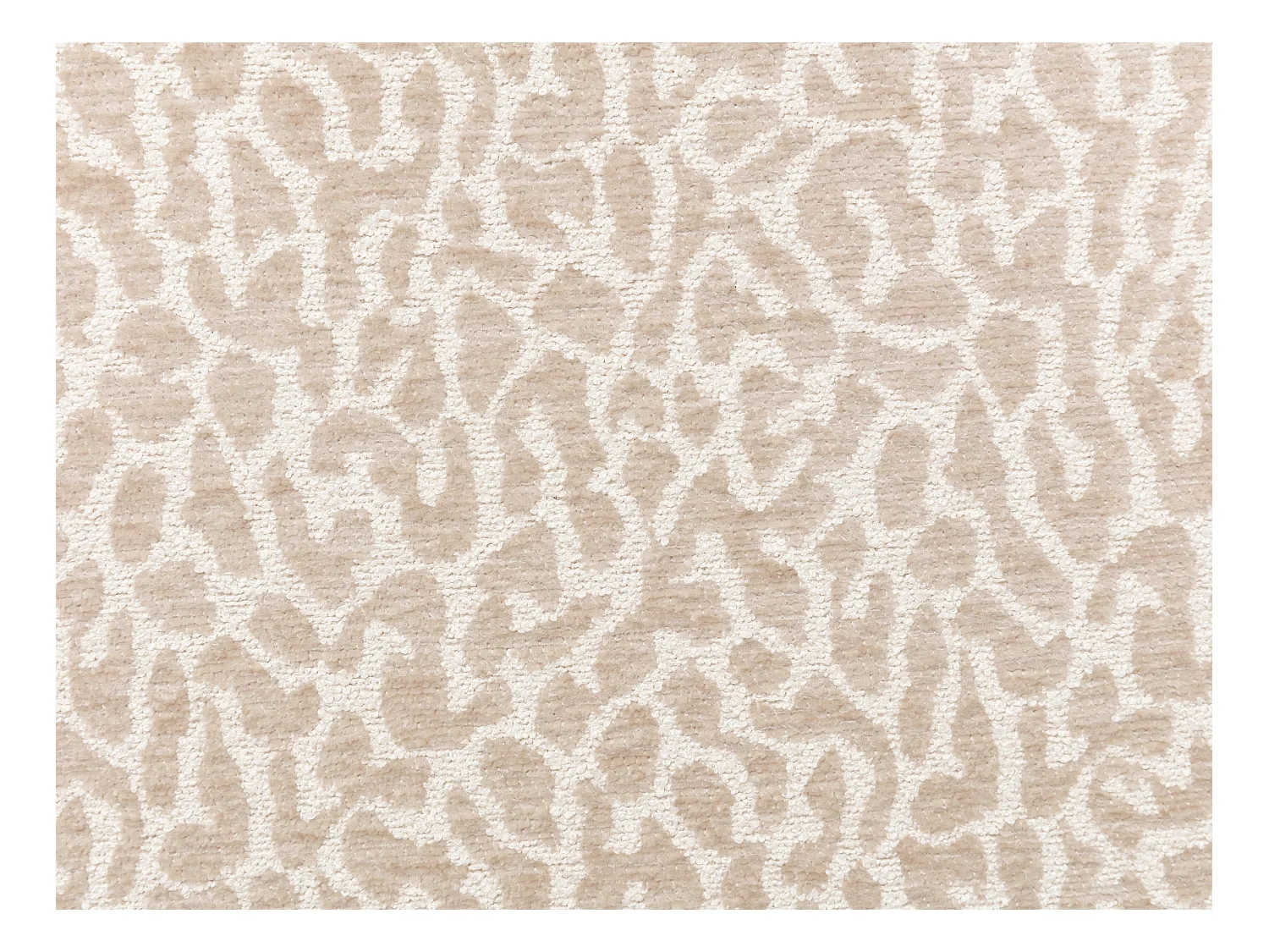 Juego de 6 sillas de tela texturizada bicolor y madera de hevea negra - Crema y beige - WILANA