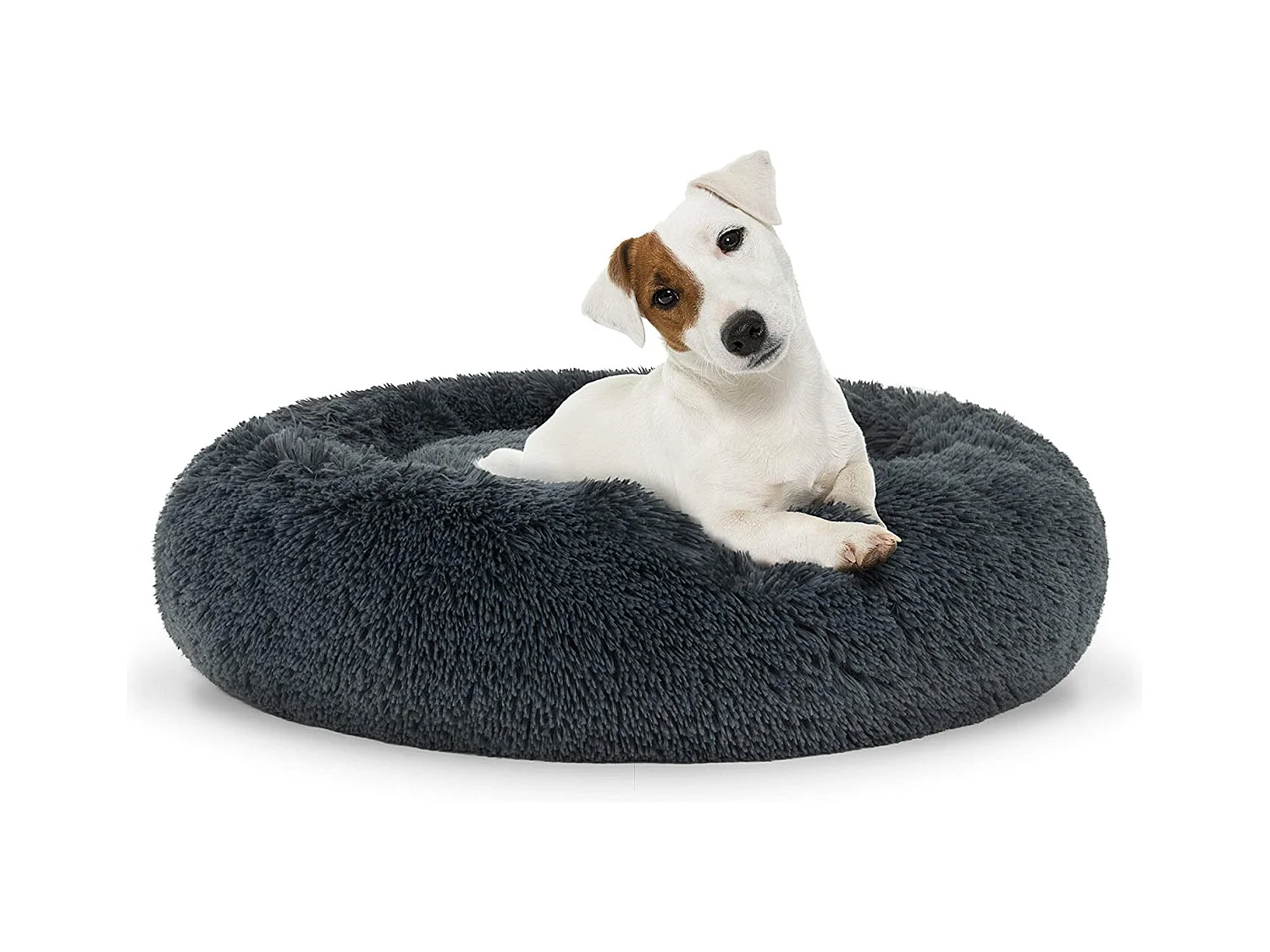 Valora Plush Pet Bed Dark Grey M 60 cm pour chiens et chats de taille moyenne