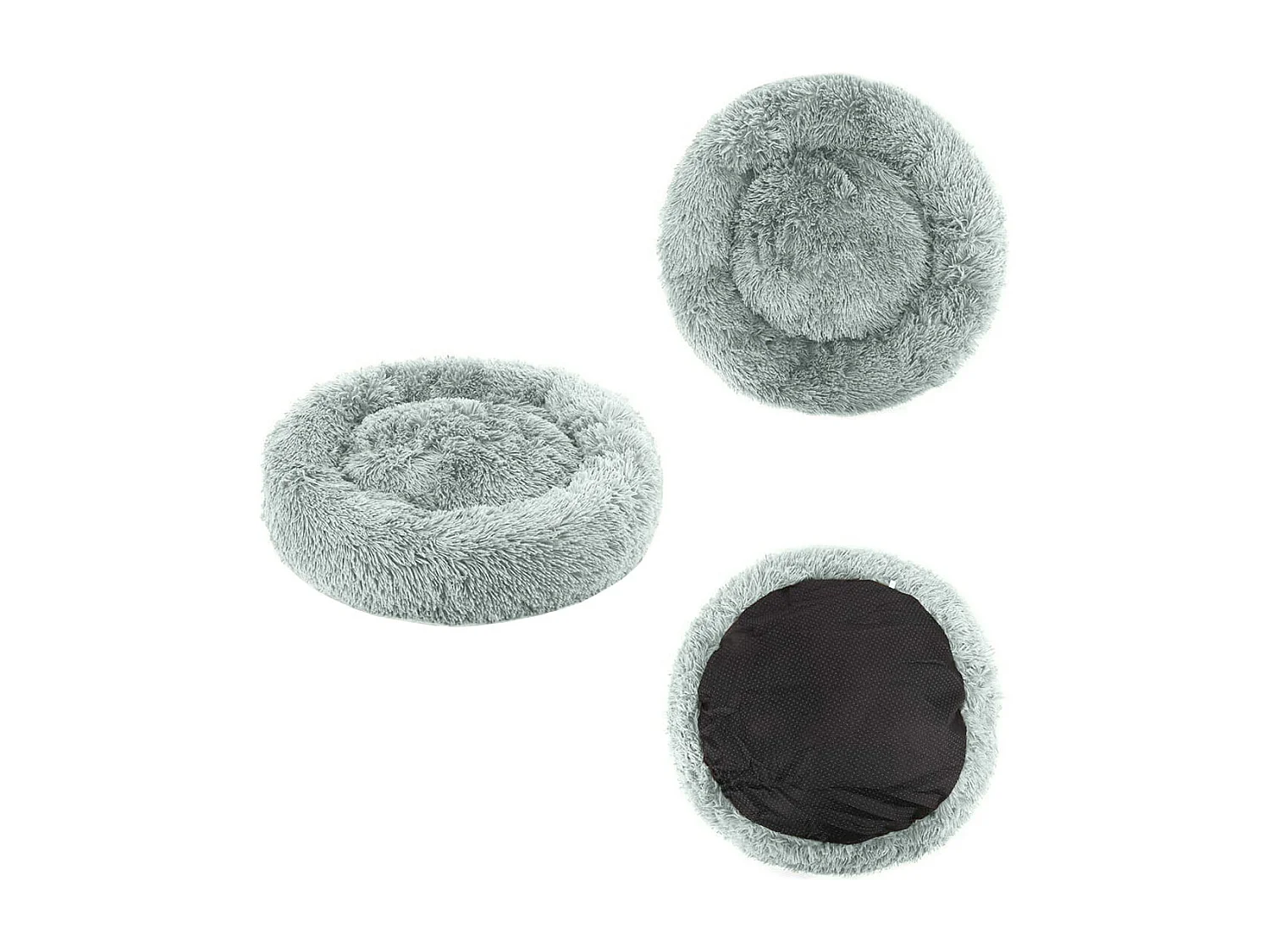 Cama Valora pelúcia cinza claro M 60 cm cães e gatos médio porte