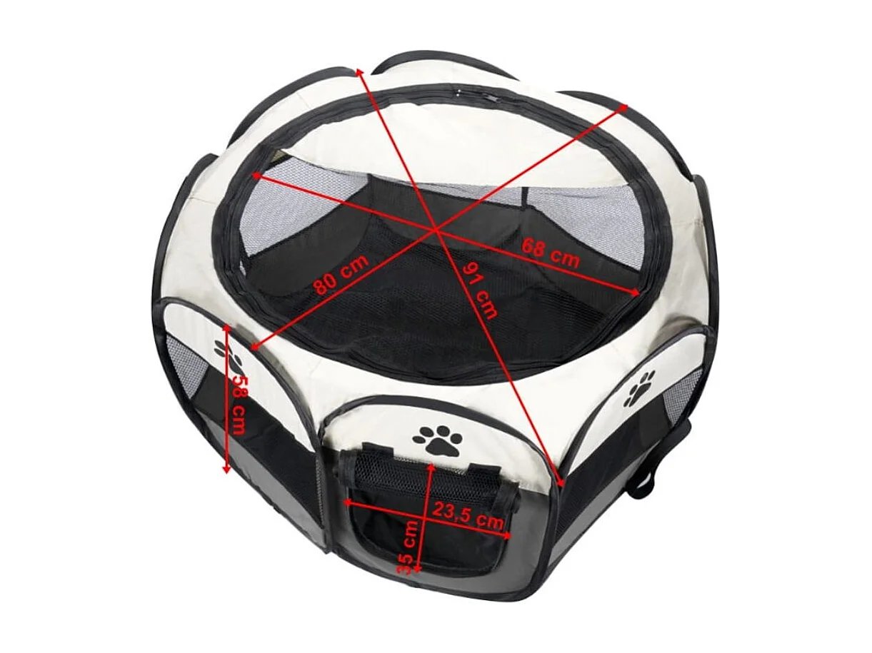 Valora Faltbarer Laufstall für Hunde und Katzen, Grau, mit Netzwänden