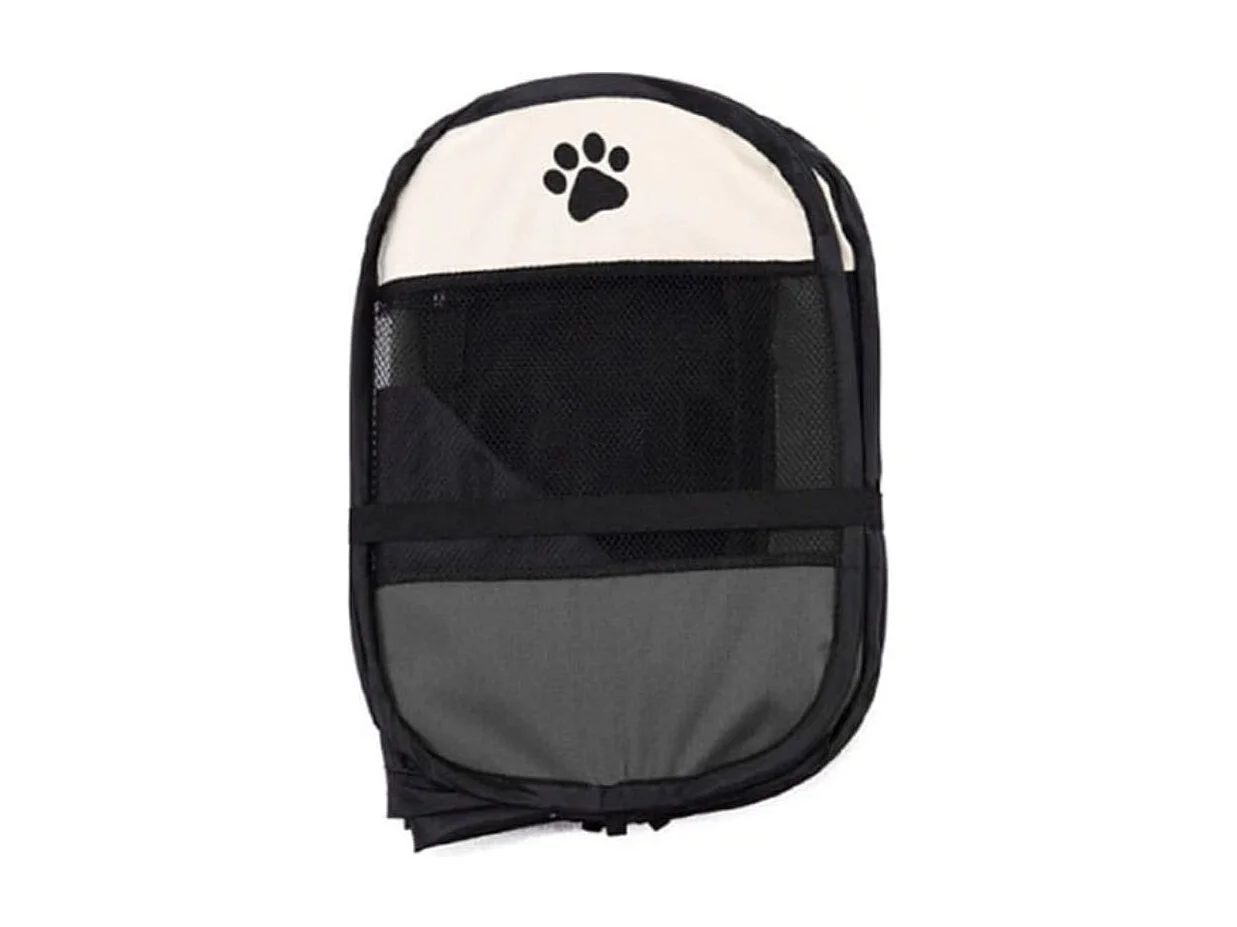 Valora Faltbarer Laufstall für Hunde und Katzen, Grau, mit Netzwänden