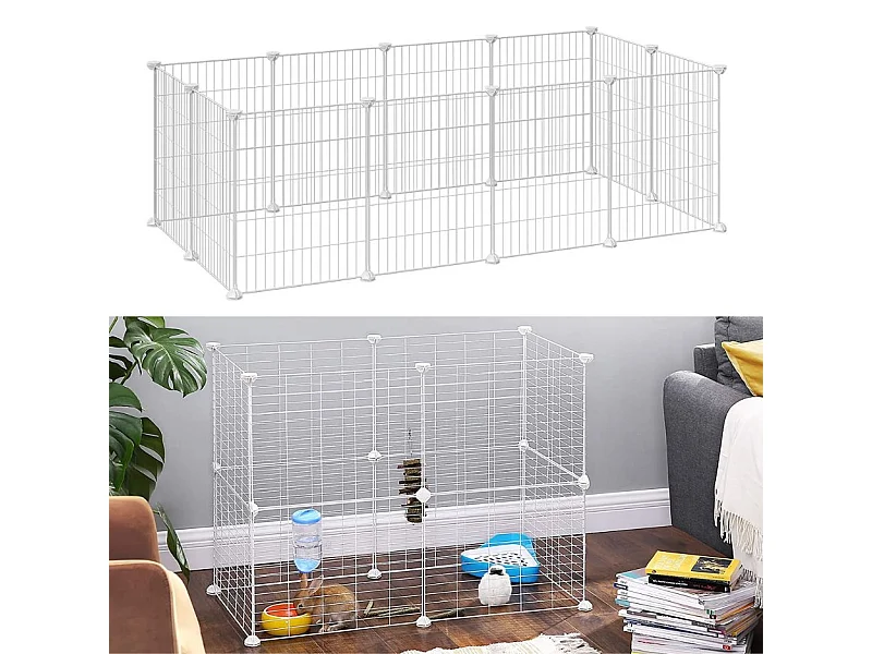 Składany kojec Valora dla małych zwierząt – wybieg dla zwierząt – biały