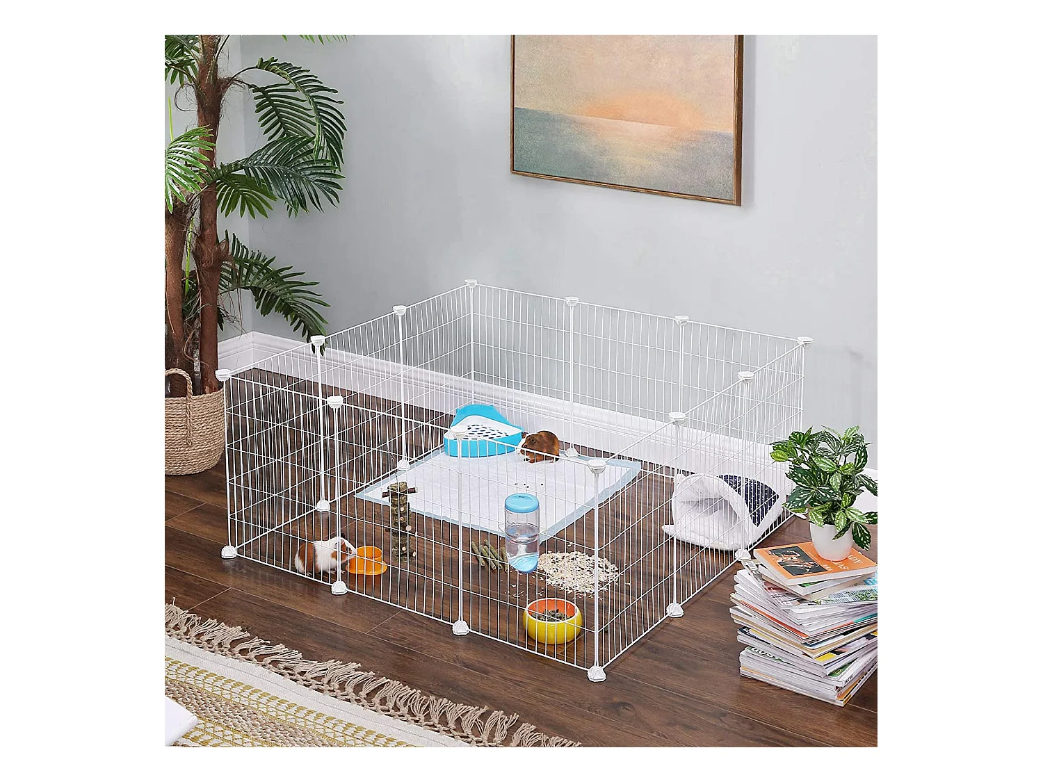 Valora Opvouwbare Speelpen voor Kleine Huisdieren – Dierenverblijf – Wit