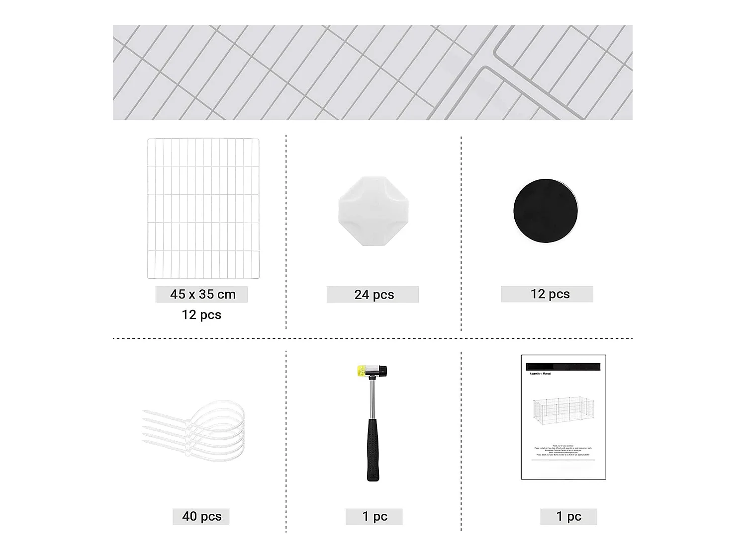 Valora Opvouwbare Speelpen voor Kleine Huisdieren – Dierenverblijf – Wit