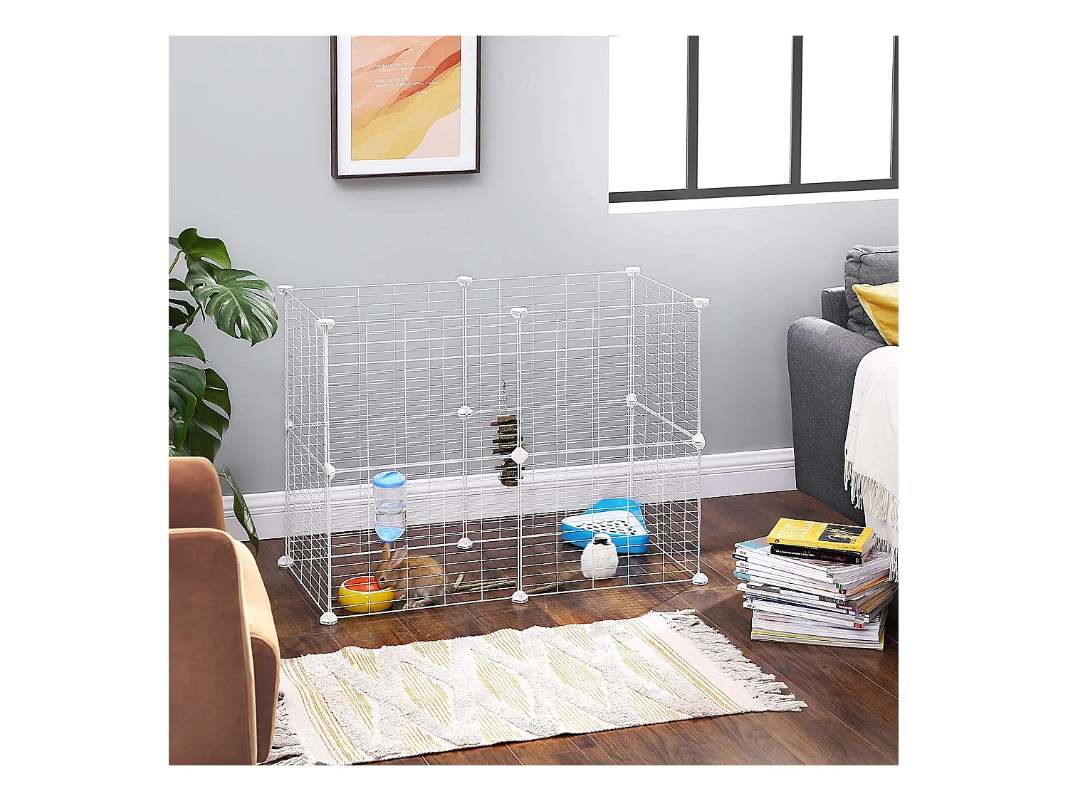 Valora Opvouwbare Speelpen voor Kleine Huisdieren – Dierenverblijf – Wit