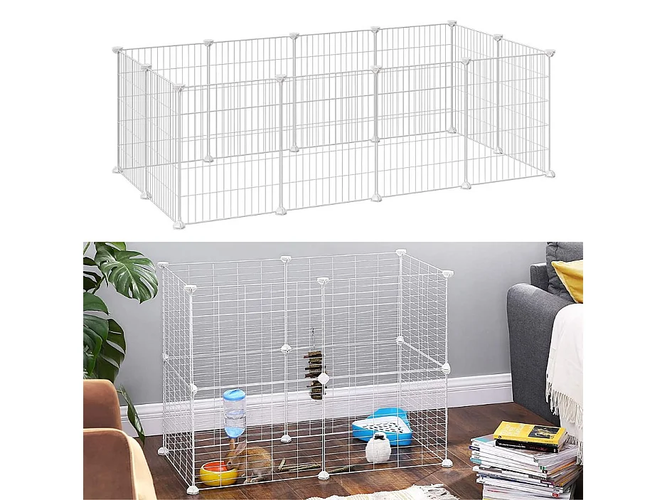 Valora Faltbarer Laufstall für Kleintiere - Tiergehege - Weiß
