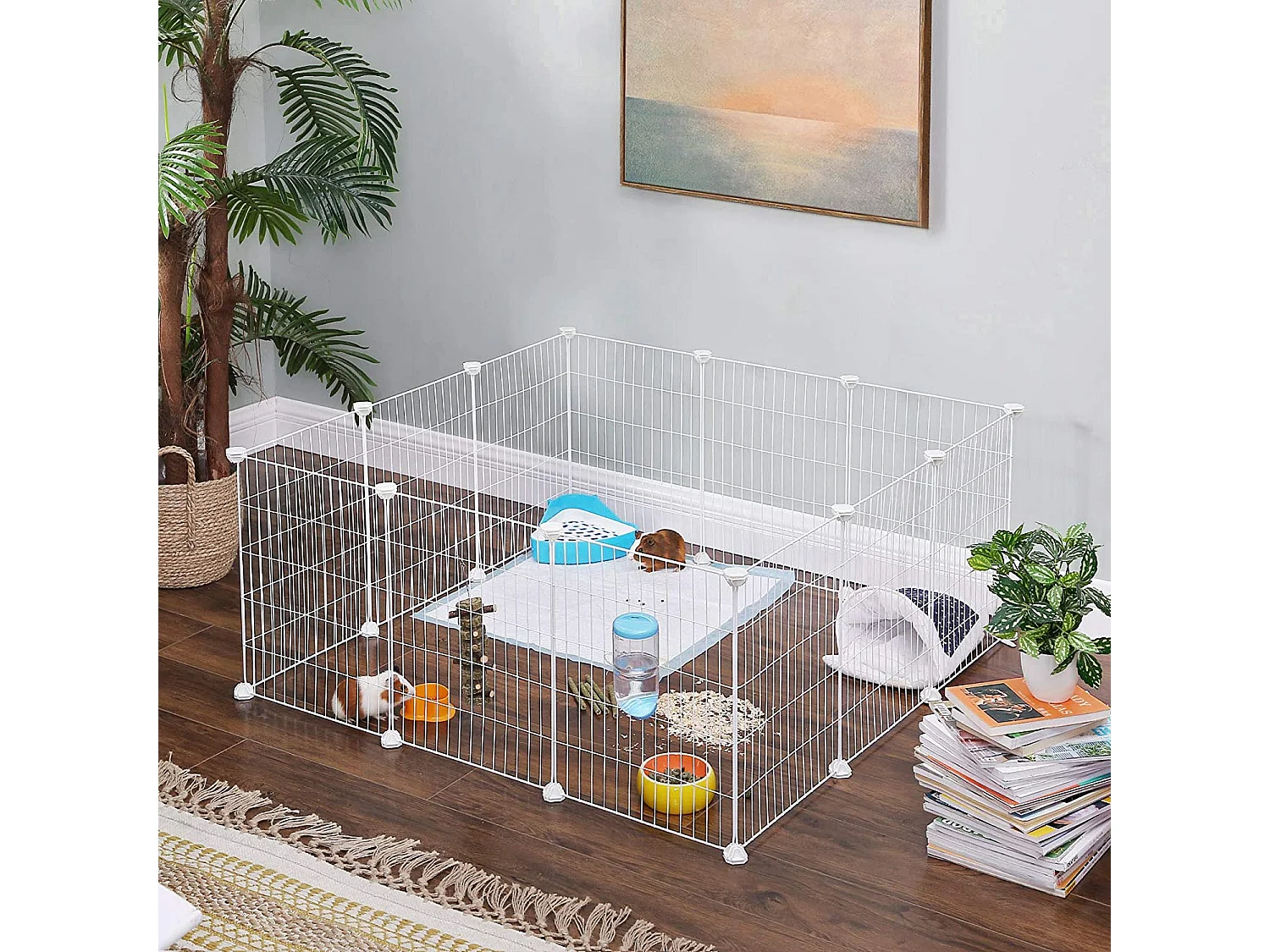 Valora Faltbarer Laufstall für Kleintiere - Tiergehege - Weiß