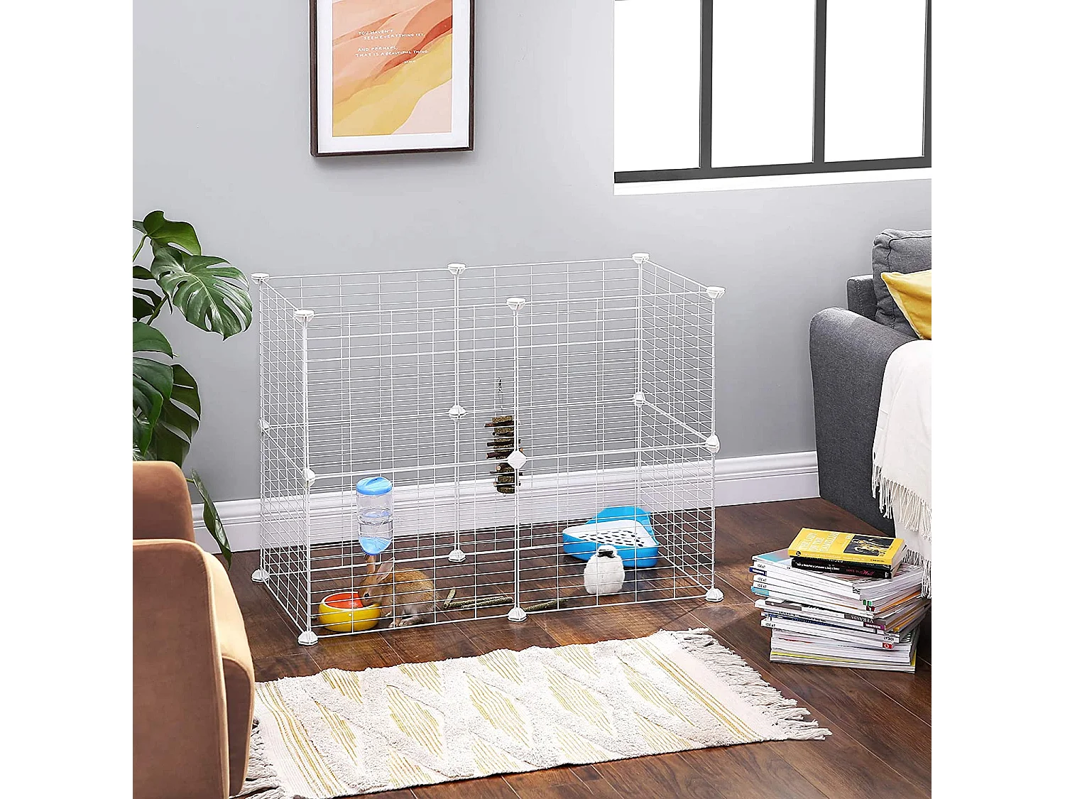 Valora Faltbarer Laufstall für Kleintiere - Tiergehege - Weiß