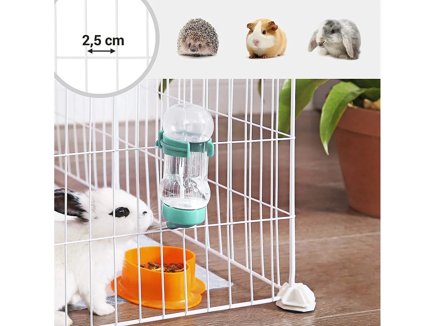 Valora Faltbarer Laufstall für Kleintiere - Tiergehege - Weiß