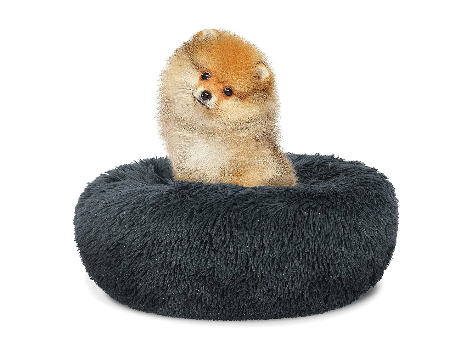 Legowisko dla zwierząt Valora Pluszowe Ciemnoszare S 40 cm dla małych psów i kotów