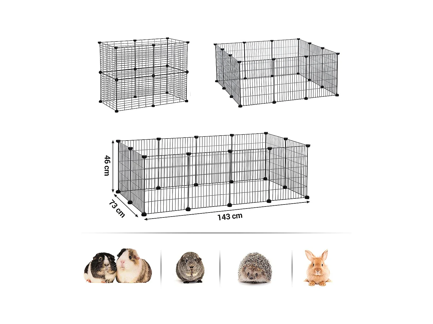 Valora Opvouwbare Huisdierenren Zwart – Omheining voor kleine huisdieren