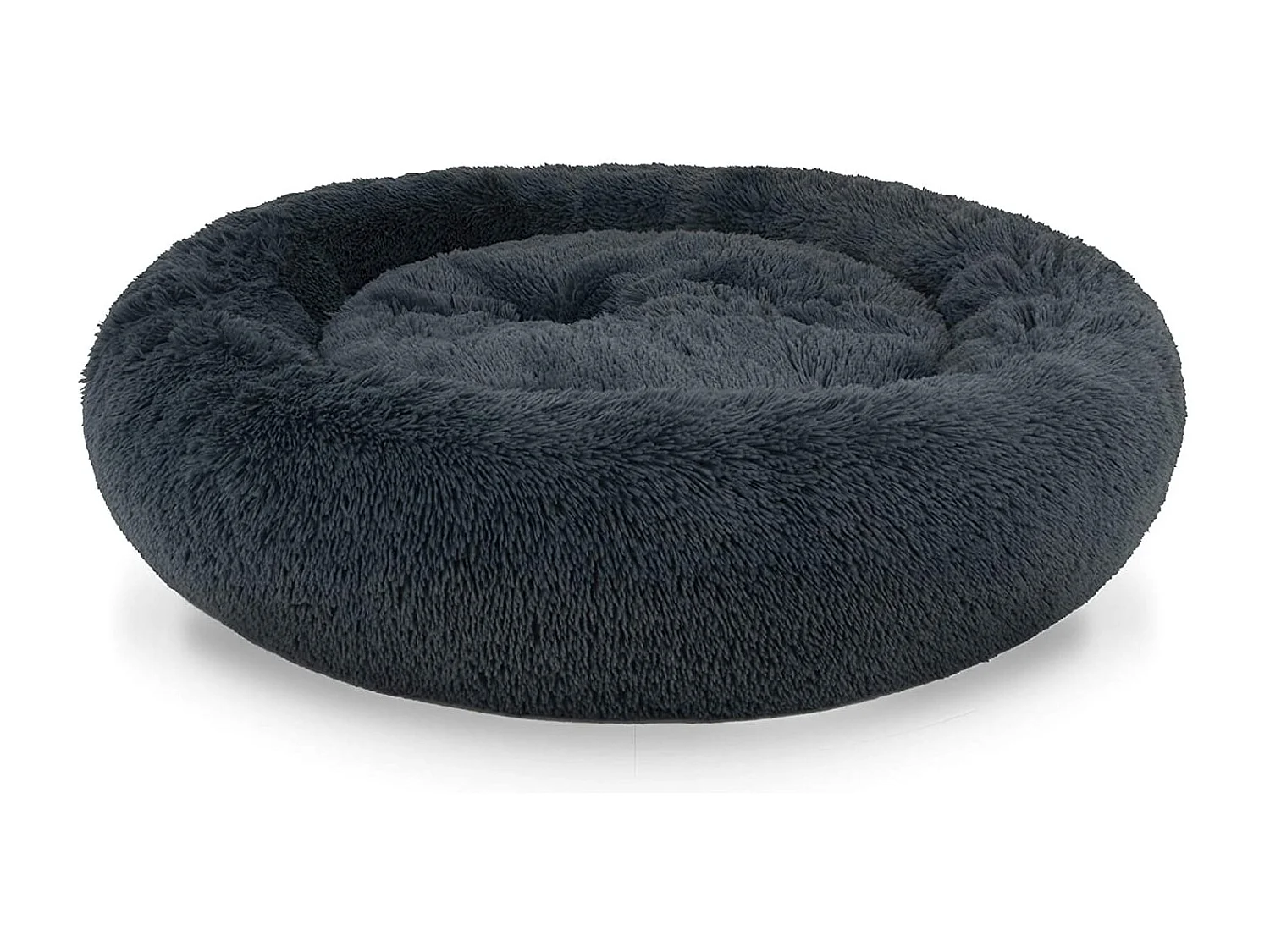 Valora Plush Pet Bed Gris foncé pour chiens et chats de grande taille jusqu'à 25 kg