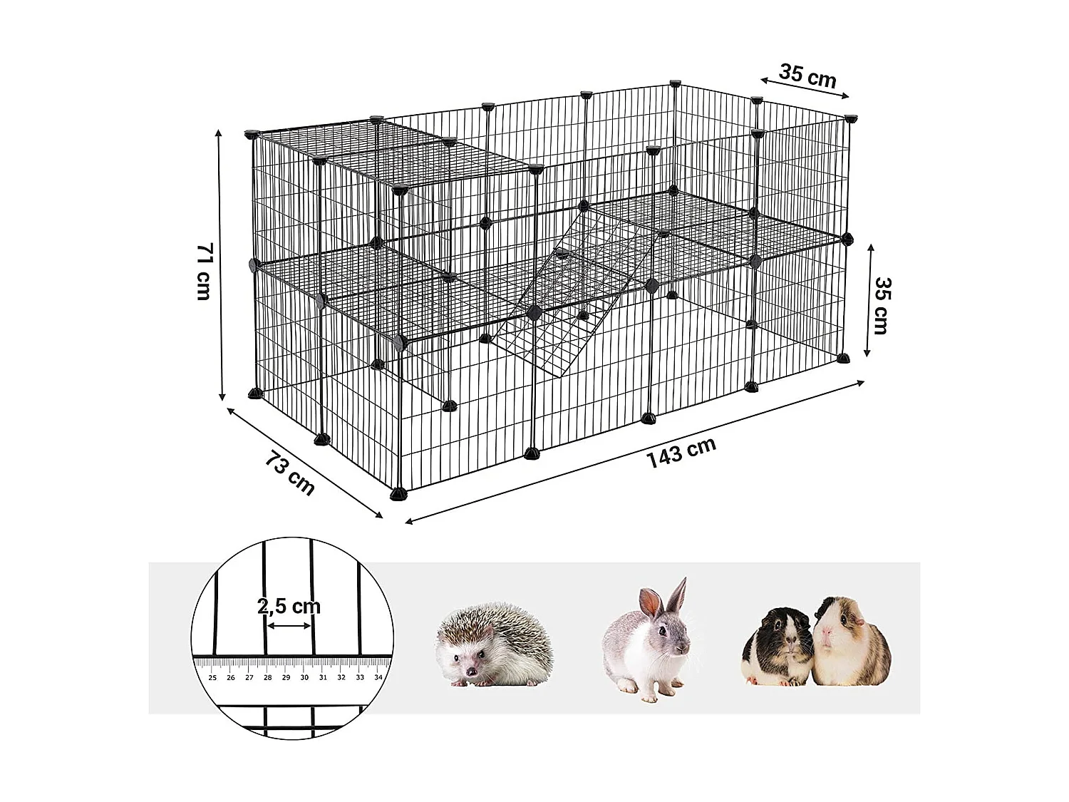Valora Opvouwbare Speelpen voor Kleine Huisdieren – Dierenverblijf – Zwart