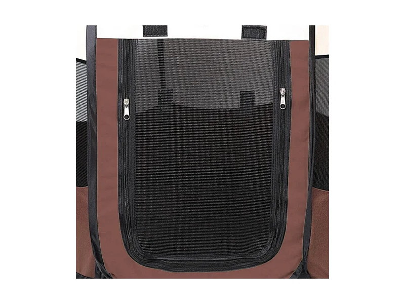 Parc pliable pour chiens et chats Valora Marron et léger avec parois en filet