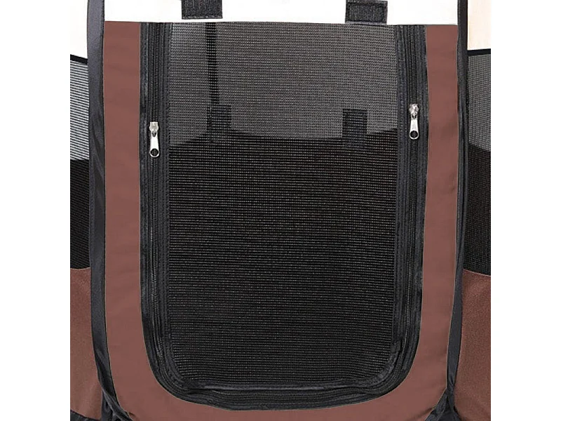 Parc pliable pour chiens et chats Valora Marron et léger avec parois en filet