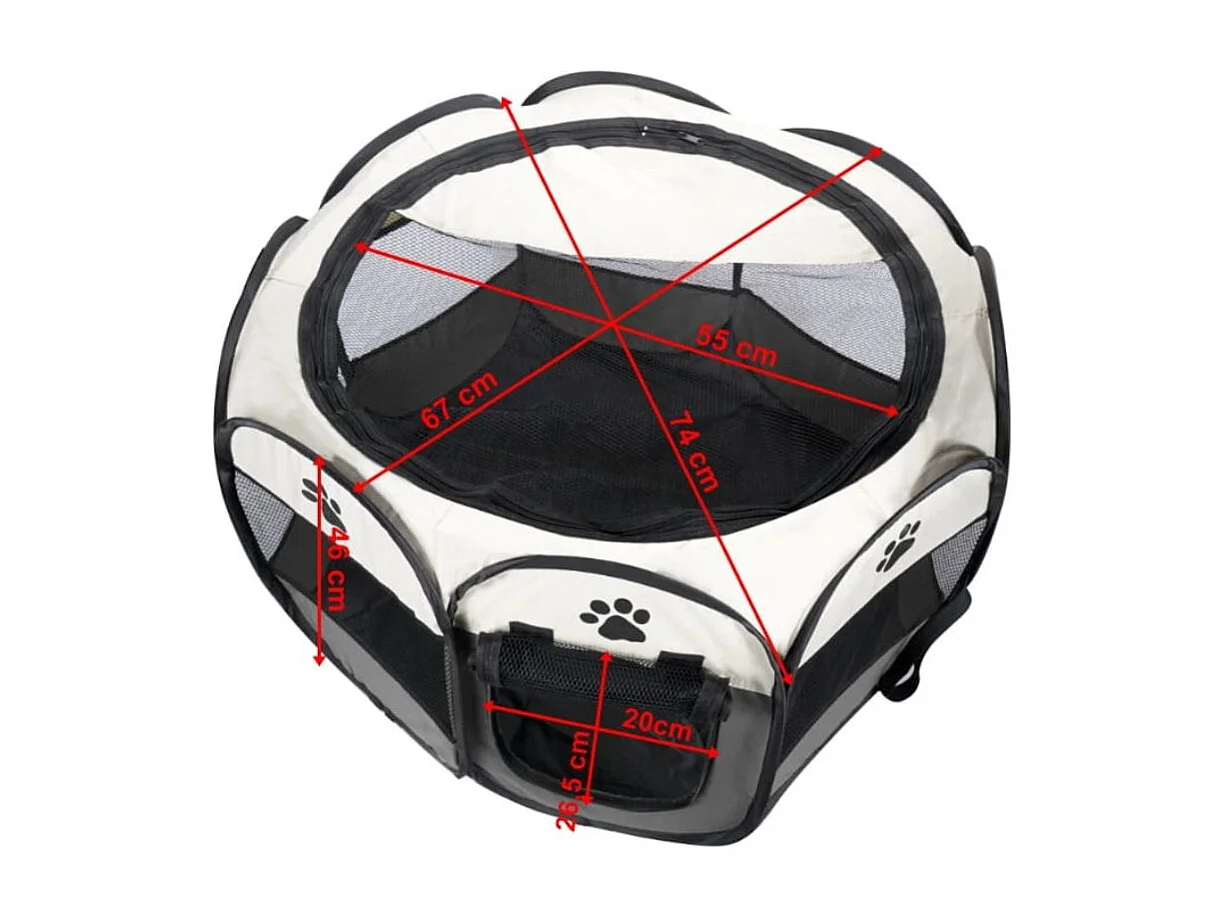 Parc pliable pour chiens et chats Valora Marron et léger avec parois en filet