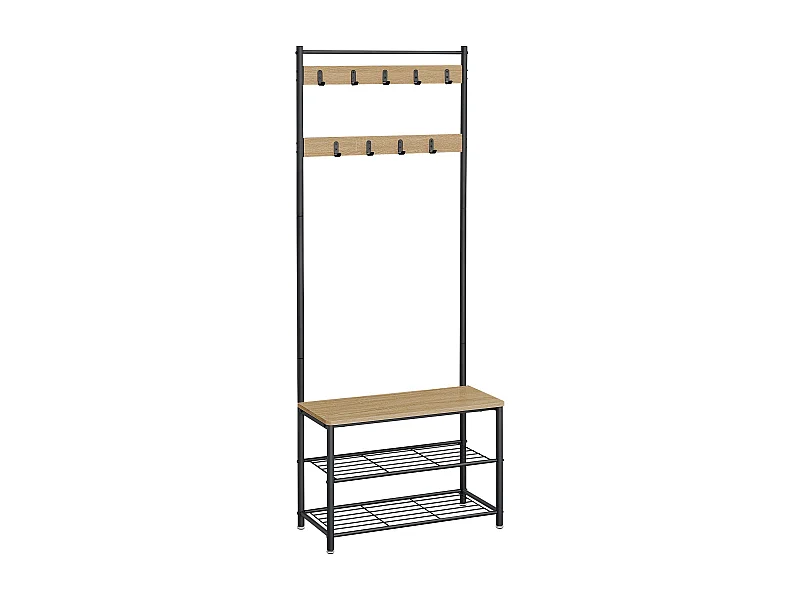 Cintre à vêtements Valora – Organiseur de couloir moderne en chêne Sonoma