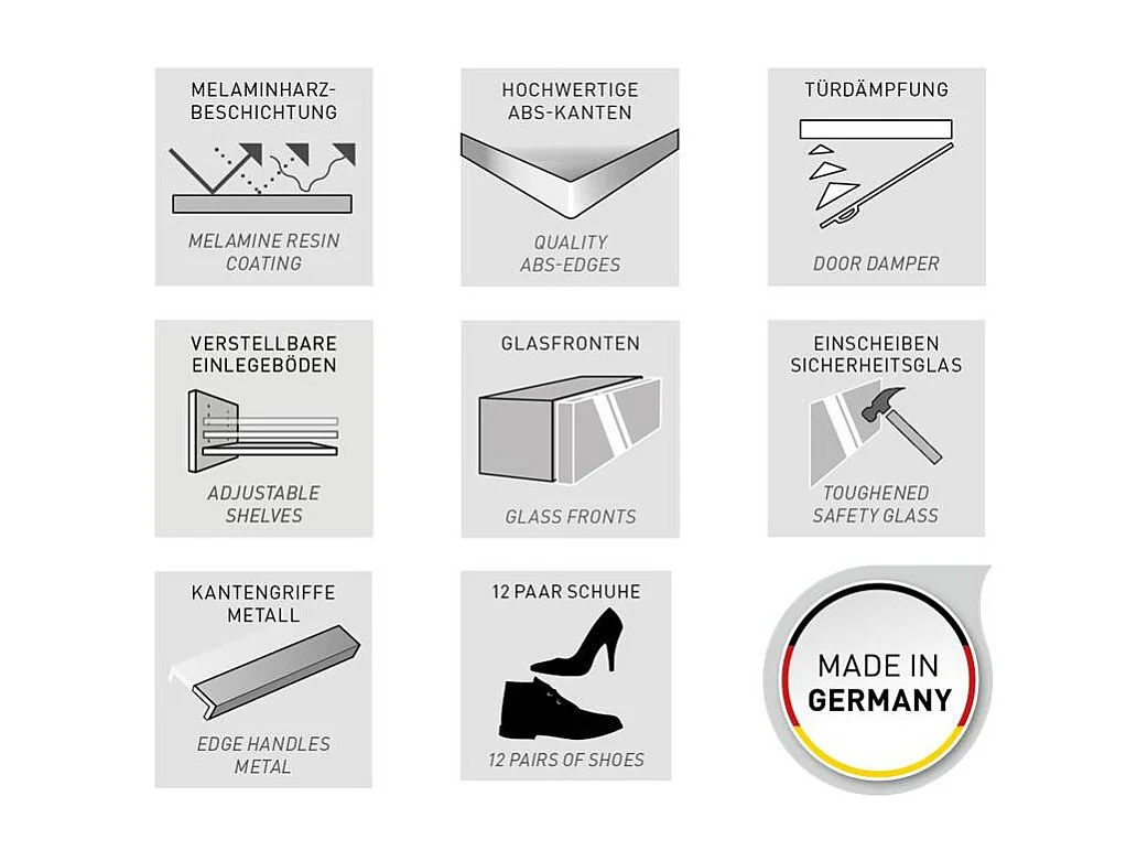 Flur Schuhbank in modernem Design Made in Germany