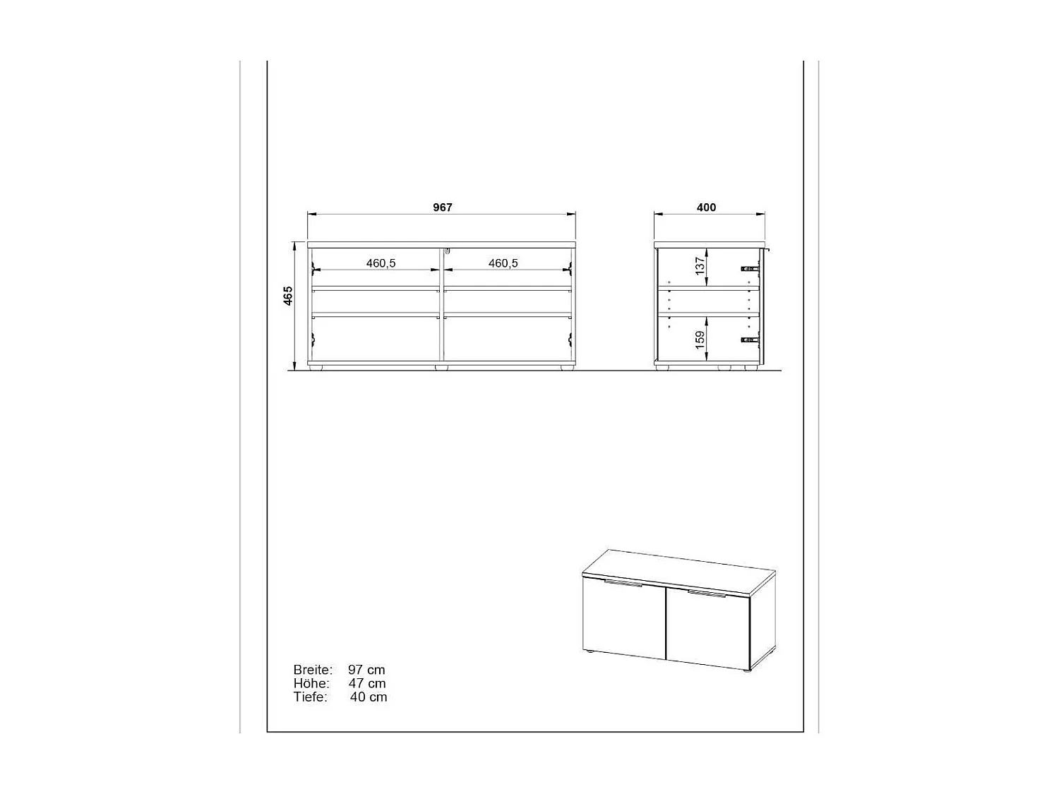 Flur Schuhbank in modernem Design Made in Germany