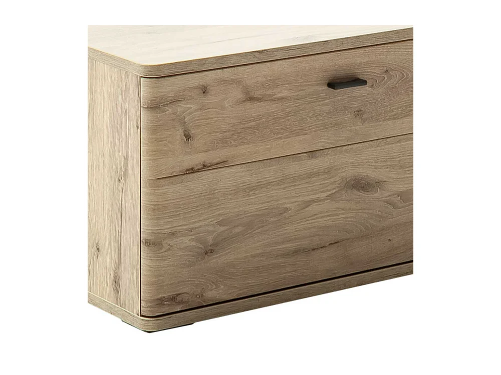 Schuhbank in Wildeichefarben Oberfläche melaminbeschichtet