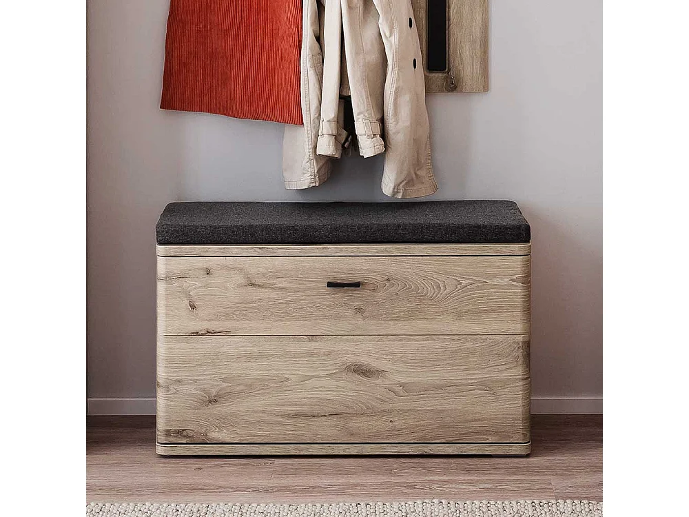 Schuhbank in Wildeichefarben Oberfläche melaminbeschichtet